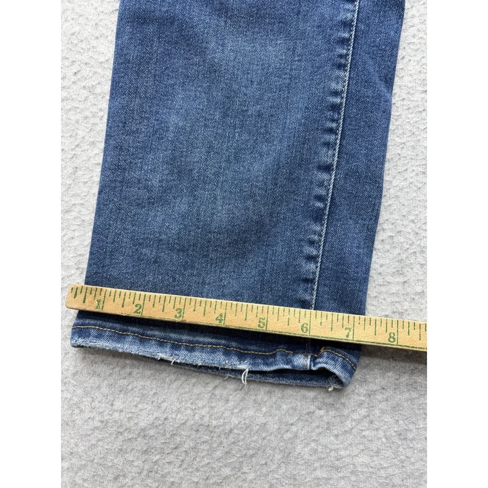 Good American High Rise‎ Straight Jeans Womens 8-12 Blue Medium Wash Stretch